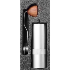 Кофемолка ручная сталь нерж.,дерево серебрист.,тем.дерево, изображение 3