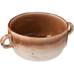 Broth cup “Marron Reativo”  porcelain  300 ml  D=115, H=55mm  brown, beige.