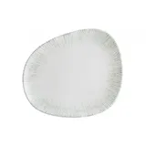 Тарелка «Ирис» асимметричная фарфор ,L=24см белый,серый