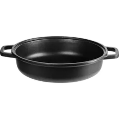 Frying pan 2 handles  cast aluminum, teflon  D=32, H=9, B=42 cm  black