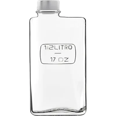 Бутылка «Оптима» квадратная с крышкой стекло 0,5л прозр., Объем по данным поставщика (мл): 500