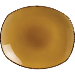 Plate “Terramesa Musted” small oval  porcelain , H=30, L=305, B=260mm  light brown.