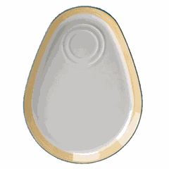 Блюдо «Рио Йеллоу» фуршетное фарфор ,L=25,5,B=21см белый,желт.