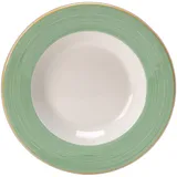 Тарелка для пасты «Рио Грин» фарфор D=27см белый,зелен.