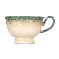 Чашка чайная «Эйфория» фарфор 220мл D=95/55,H=60,L=125мм бежев.,зелен., изображение 2