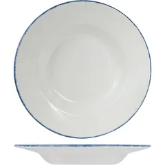 Pasta plate “Blue Dapple”  porcelain  300 ml  D=27 cm  white, blue