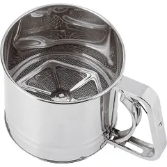 Sieve dispenser for flour  stainless steel  D=12, H=13cm  silver.