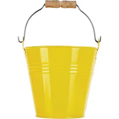 Container for snacks “Bucket”  zinc alloy  D=11, H=10.5 cm  yellow.