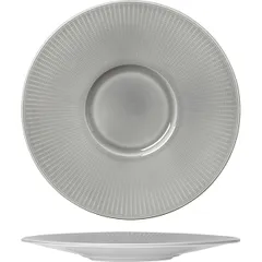 Plate “Willow Mast” small with a wide side  porcelain  D=285, H=25mm  gray