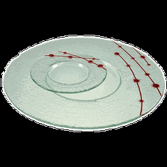 Тарелка «Пирл» мелкая стекло D=320,H=15мм прозр.,красный