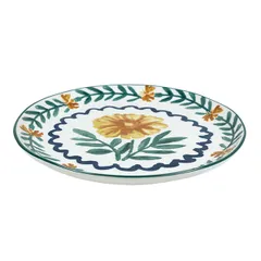 Тарелка «Луга» Цветок плоская керамика D=200,H=15мм белый,разноцветн., изображение 2