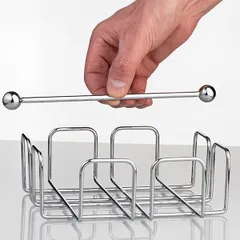 Салфетница хром ,H=65,L=190,B=190мм металлич., изображение 3