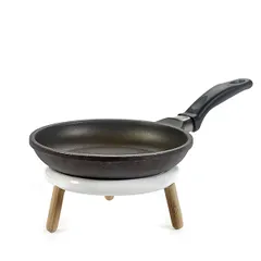 Подставка фуршетная для салатника металл,дерево D=18см белый, изображение 3