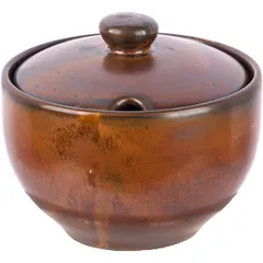 Сахарница «Мак» с крышкой фарфор 200мл D=91,H=60мм медный, изображение 3