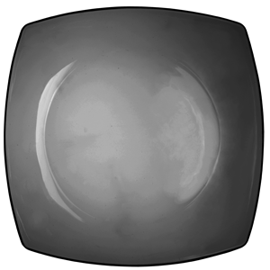 Тарелка «Эклисси» стекло ,H=3,L=26,B=26см прозр.,черный