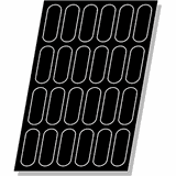 Форма кондитерская «Длинный бриош» на листе 60*40м[24шт] силикон,стеклопласт. ,H=18,L=130,B=48мм