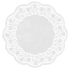 Настольные подкладки кружевные[250шт] бумага D=120,H=16,L=120,B=120мм белый