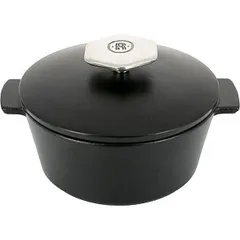 Serving pan with lid “Revolution” ceramics 0.8l D=16.4,H=10.7cm black