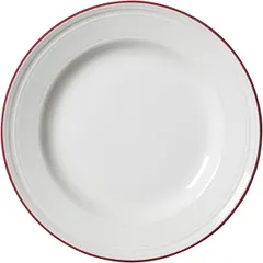 Plate “Bid Maroon Band”  porcelain  D=20cm  white, burgundy