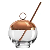 Креманка «Хэпберн» с крышкой и ложкой хр.стекло,металл 0,5л D=88,H=161мм прозр.,золотой