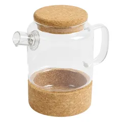 Чайник заварочный «Проотель» термост.стекло,пробка натур. 0,6л прозр.,коричнев.
