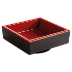 Bento box “Asia Plus” plastic 50ml ,H=30,L=75,B=75mm red,black