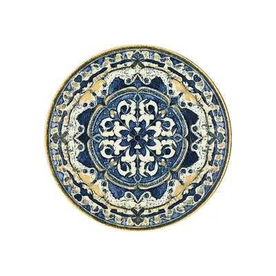 Тарелка «Блум Гранада» фарфор D=270,H=25мм синий,желт.