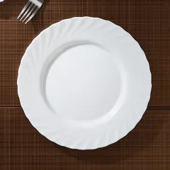 Тарелка «Трианон» мелкая стекло D=245,H=20мм белый, изображение 4