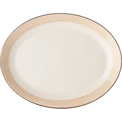 Блюдо «Чино» овальное фарфор ,H=30,L=340,B=265мм белый,бежев.