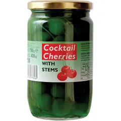Cherry with cuttings “Kokt.” 750 g (85 pcs. in a jar)  glass  D=85, H=150mm  green.