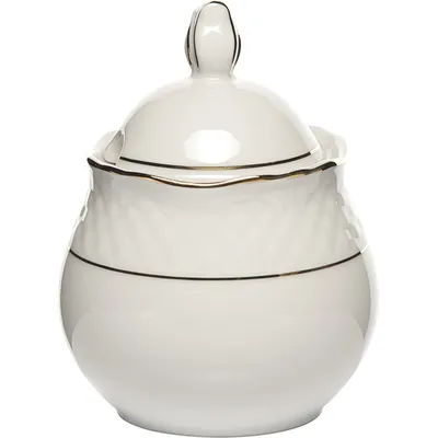 Сахарница «Афродита» фарфор 250мл D=75,H=130мм белый,золотой