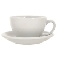 Кофейная пара «Эгг» фарфор 300мл D=110/155,H=65,L=135мм белый