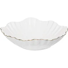 Salad bowl “Pearl”  porcelain  360ml , H=49, L=170, B=166mm  white, gold