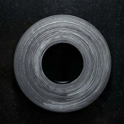 Тарелка «Сфера» с широким бортом керамика 300мл D=30,3см черный,серебрян., изображение 4