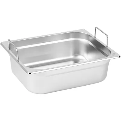 Гастроемкость GN 1/2 с ручками сталь нерж. 5,7л ,H=10,L=32,5,B=26,5см металлич.