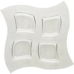 Square wavy edge  glass  D=25, H=20, L=250/65, B=250mm  clear.