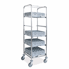 Trolley for cassettes 51*51cm, 6 tiers  stainless steel , H=184, L=64, B=60cm  silver.