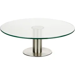 Подставка для торта стекло,сталь D=30,H=11см прозр.,металлич.