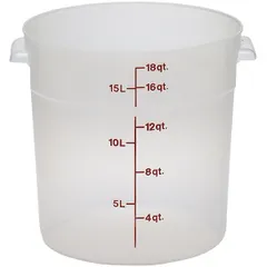 Container for products, graduated  polyprop.  17.2 l  D=31.5, H=30.5 cm  transparent.