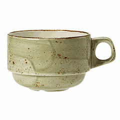 Tea cup “Kraft Green”  porcelain  200 ml  D=8, H=6cm  green, cinnamon