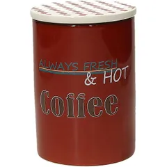 Емкость для кофе с крышкой керамика 0,65л D=10,5,H=15см коричнев.