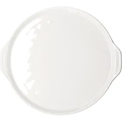 Блюдо «Кунстверк» с ручками фарфор D=32,H=1см белый