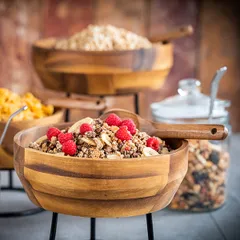 Салатник «Акация» акация 3л D=270,H=85мм деревян., изображение 3