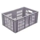 Ящик для продуктов перфорированный полиэтилен 46л ,H=25,L=60,B=40см серый