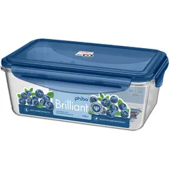 Container for “Diamond” products with a sealed lid  tritan  1.35 l , H=82, L=225, B=135mm  transparent, blue