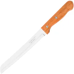 Bread knife  steel, wood , L=320/190, B=23mm  brown, metal.