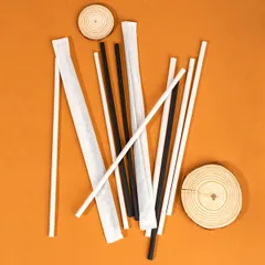 Трубочки «EcoPack»[200шт] кук. крах. D=6,H=240мм белый, изображение 4