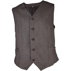 Vest size 50 in check  cotton  brown.