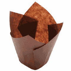 Тарталетки «Тюльпан»[300шт] бумага D=35,H=60мм коричнев.