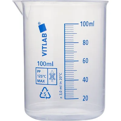 Стакан мерный полипроп. 100мл D=14,H=17см прозр.
